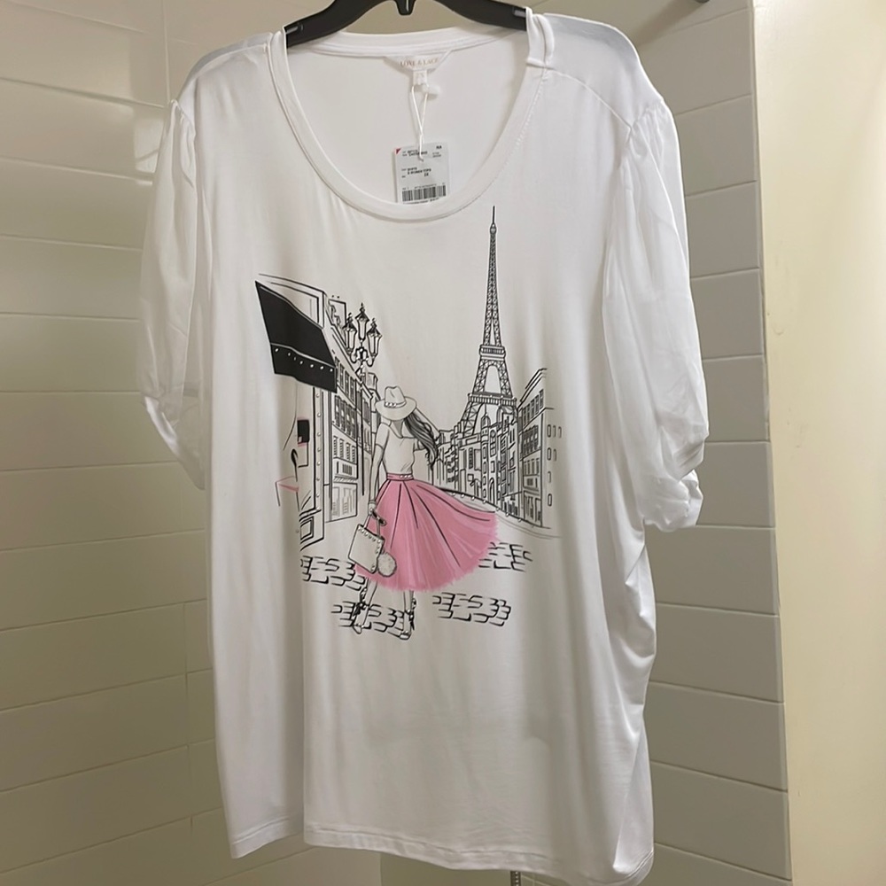 2X gorgeous summer top brand new with tags. Soft fabric, sheer sleeves.